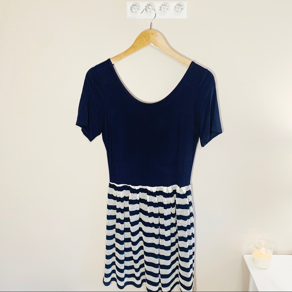Whisper blue and white striped dress